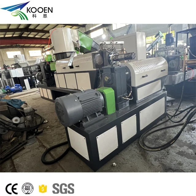 Small Scale Plastic Granulating Pelletizing Machine for Recycling PE PP Dirty Flakes to Recycled Pellets