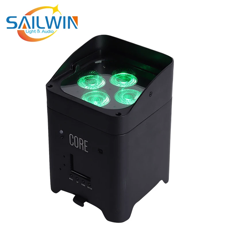 Sailwin Stage Lighting APP Mobile 4X18W  RGBAW UV Battery Powered LED Par Light for Wedding Party
