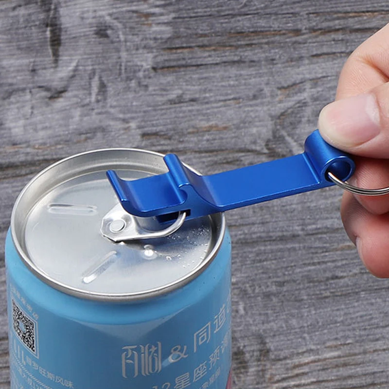 Customized Mini Portable Pocket Metal Bar Tools Bottle Opener Aluminum Key Ring Keychain Beer Bottle Opener
