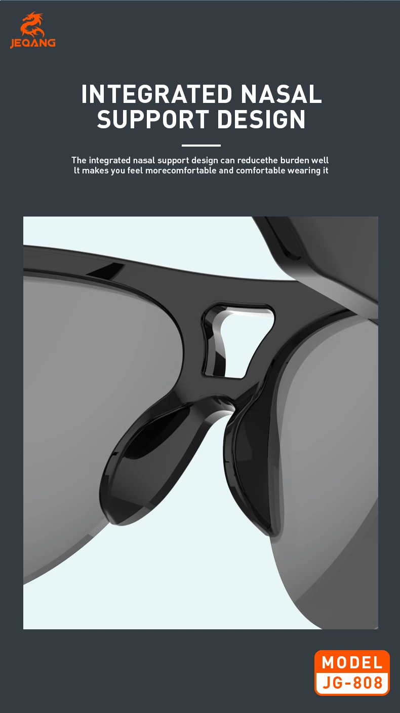 Jeqang-808 Smart Glasses New Release Intelligent Audio Harmful Light Blocking Clearer Field View IPX4 Waterproof Clearer Field