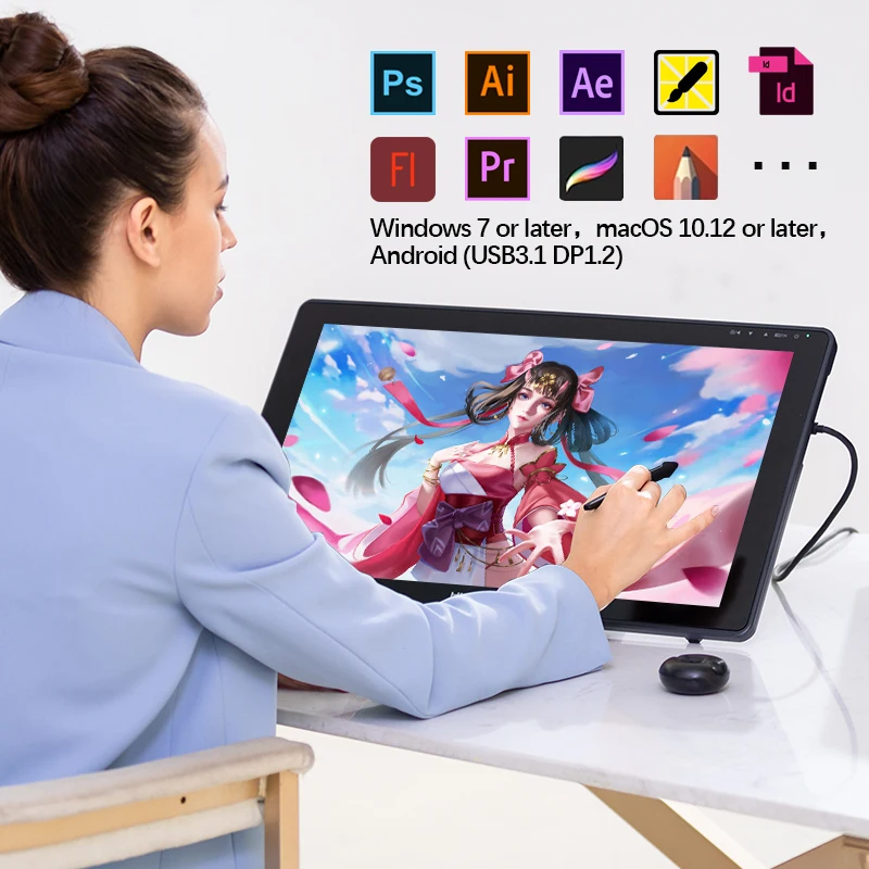Huion Kamvas 22 Plus - 21.5inch IPS Monitor for Drawing