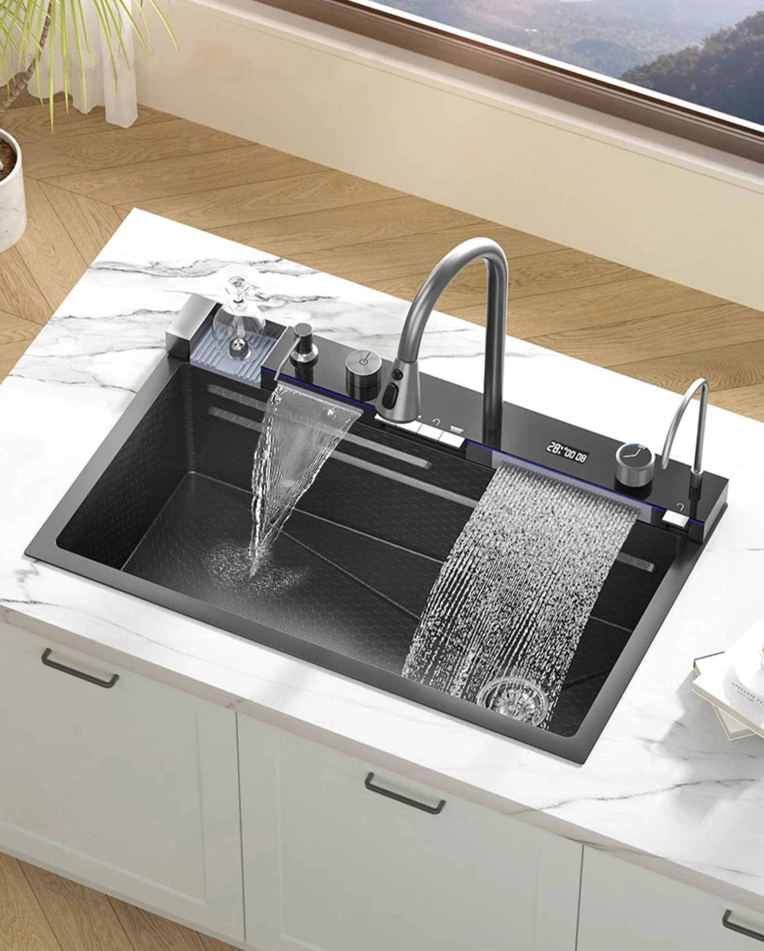 Luxury Smart Kitchen Sinks Stainless Steel Multifunction Sink Modern