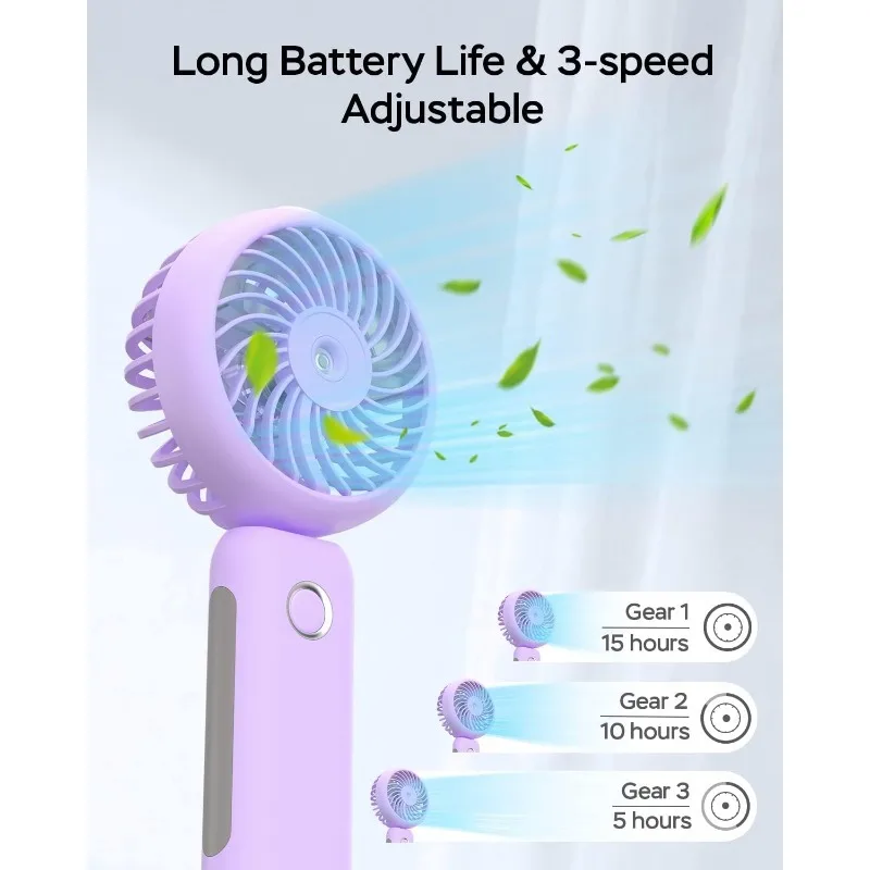Tragbarer, faltbarer Luftbefeuchter für den Außenbereich, ideal als Mini-Klimagerät oder tragbarer Make-up-Ventilator – das perfekte Sommergeschenk!_voghion.com