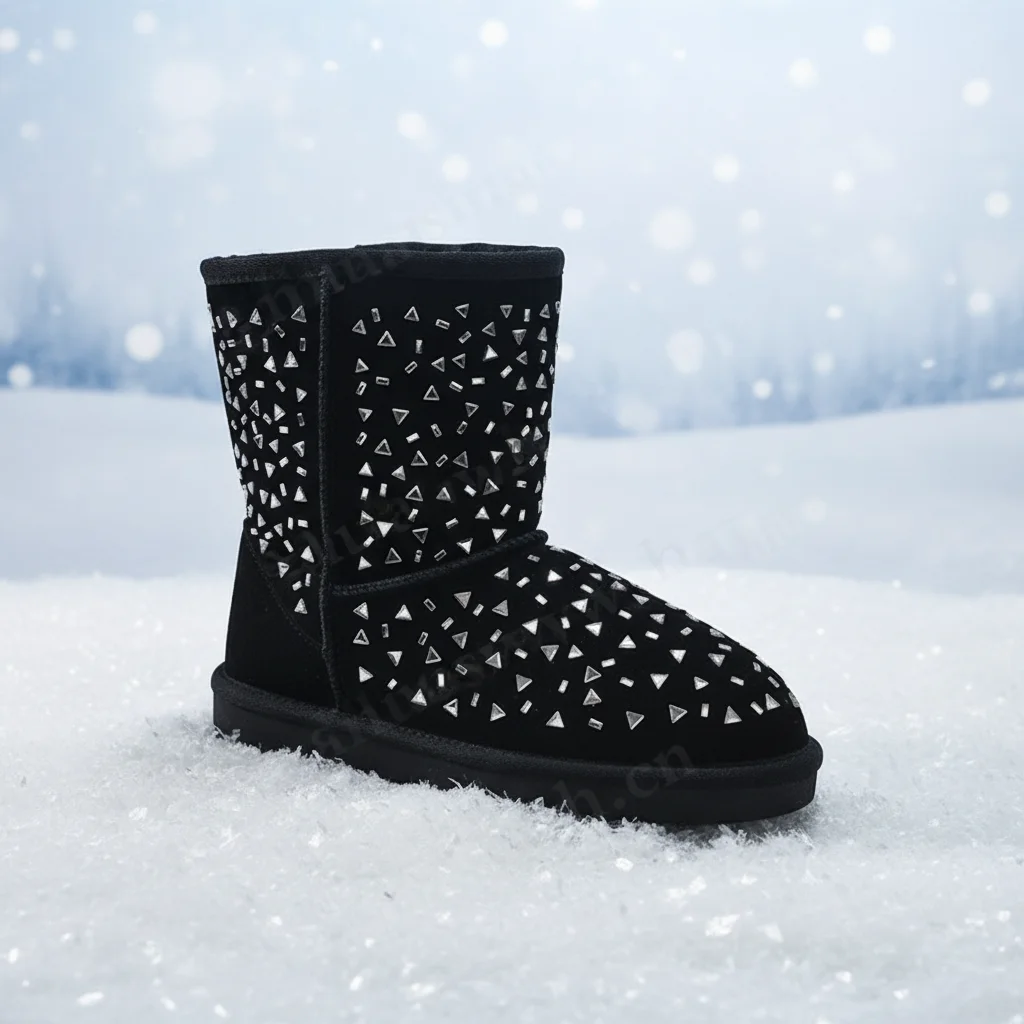 ZYF,Winter Celebration Slip-proof TPR Outsole Black Lady Snow Boots Snowscape Viewing Super Keep Warm Women's Ankle Boots HSX005