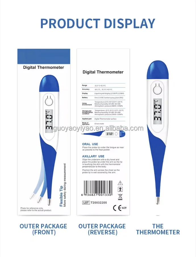 manufacturer Hospital Use Home Use Oral Thermometer Flexible LCD clinical electronic digital body thermometer