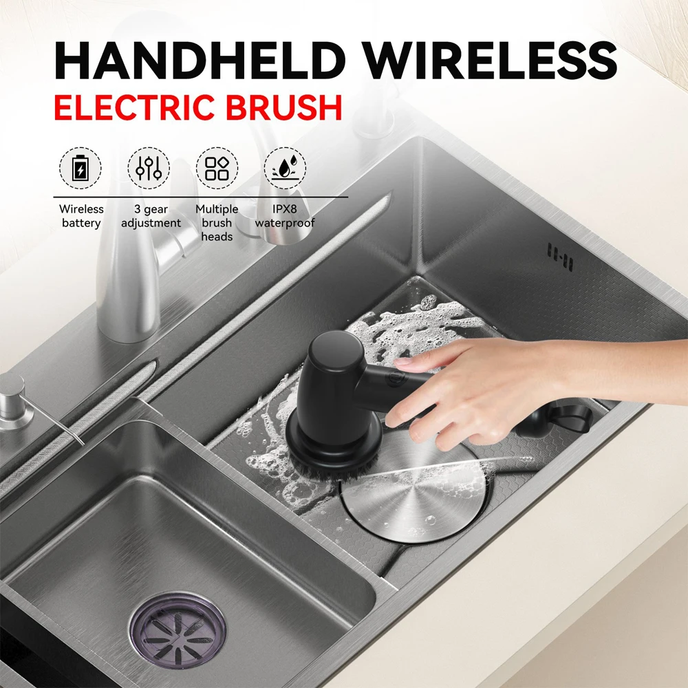 Dual-Purpose Electric Spin Scrubber Multifunctional Household & Car Polisher IPX8 Waterproof Special Cleaning Grinding Features - view 6