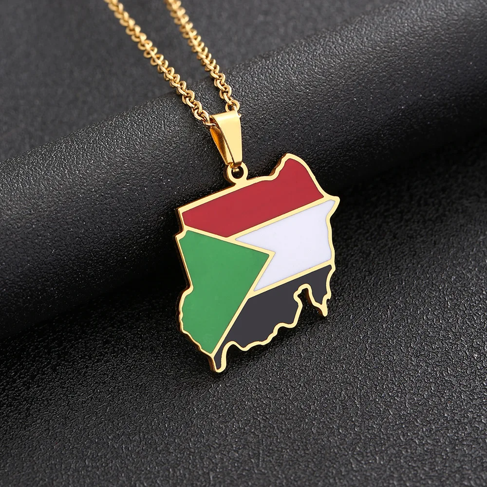 Map Flag Pendant Necklace