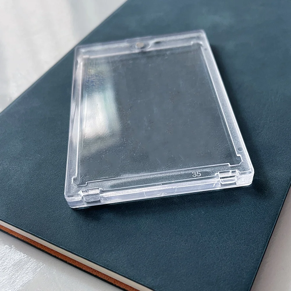 35Pt Uv Protection One Touch Magnetic Transparent Id Name Trading Business Card Case Holder