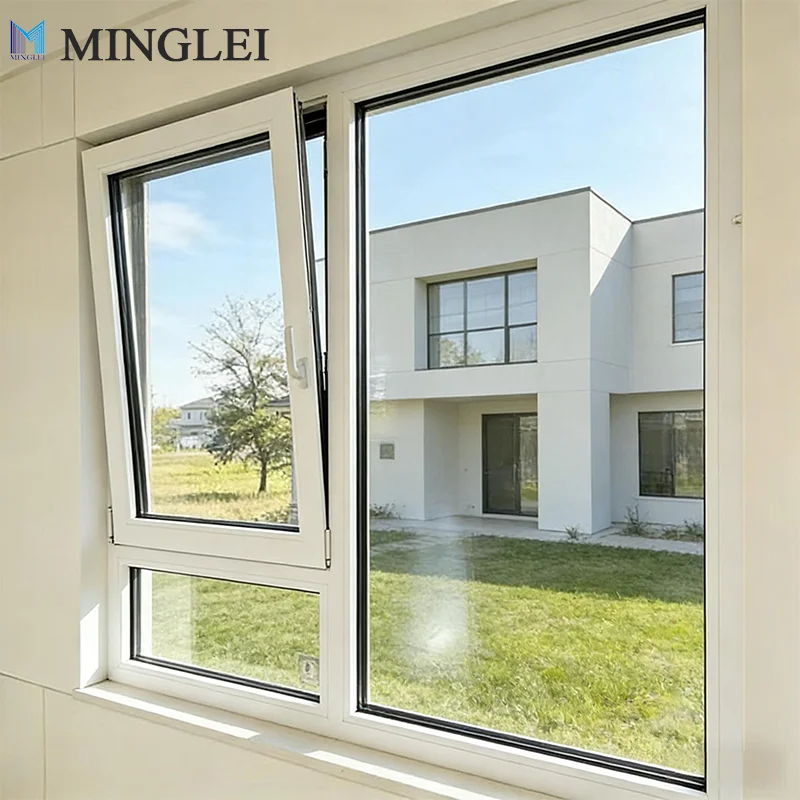 product minglei modern style thin aluminum tilt and turn window slim aluminum profile triple tempered glass window119-7