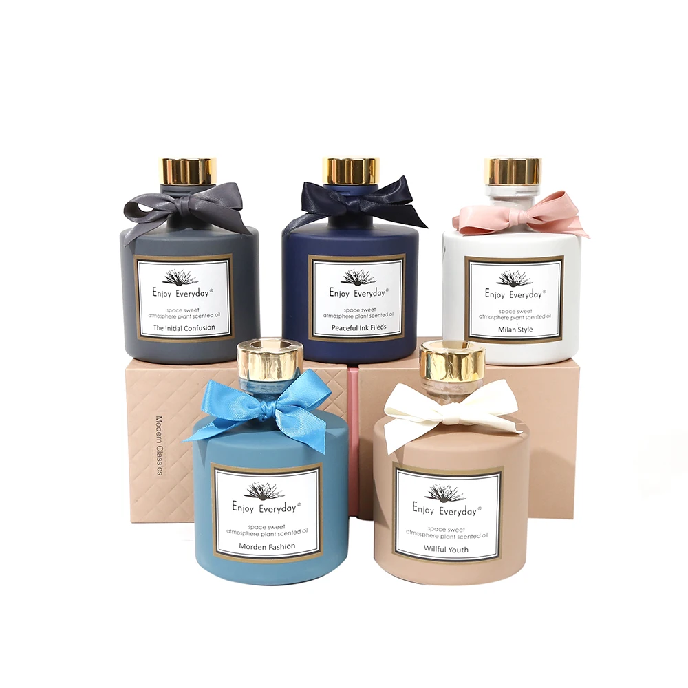 Enjoy Everyday Oem Glass Ceramic Bottle Aroma Fragrance Home Decor Reed Diffuser with Box