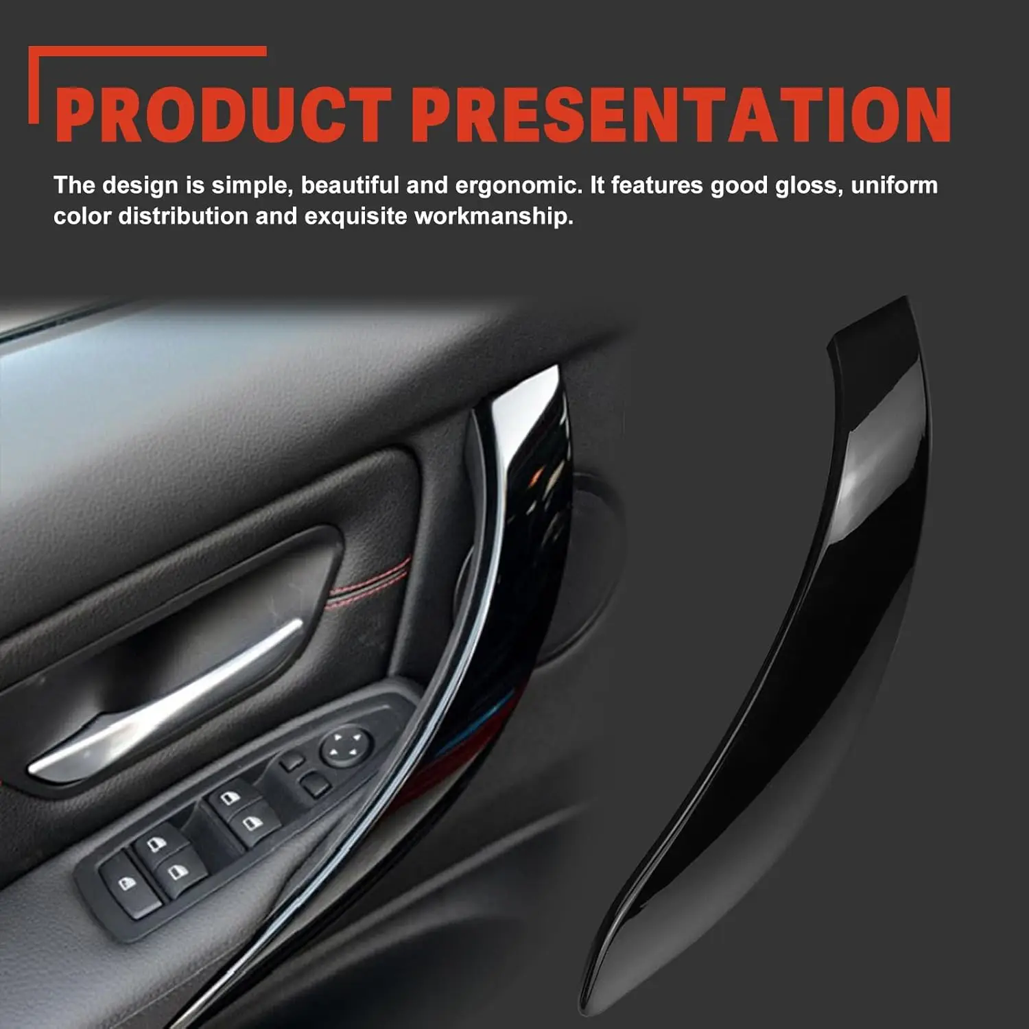 Glossy Carbon Fiber Look Door Handle Covers – Set For BMW 3 Series F30 / F35 2013-2018 (Self-Adhesive)