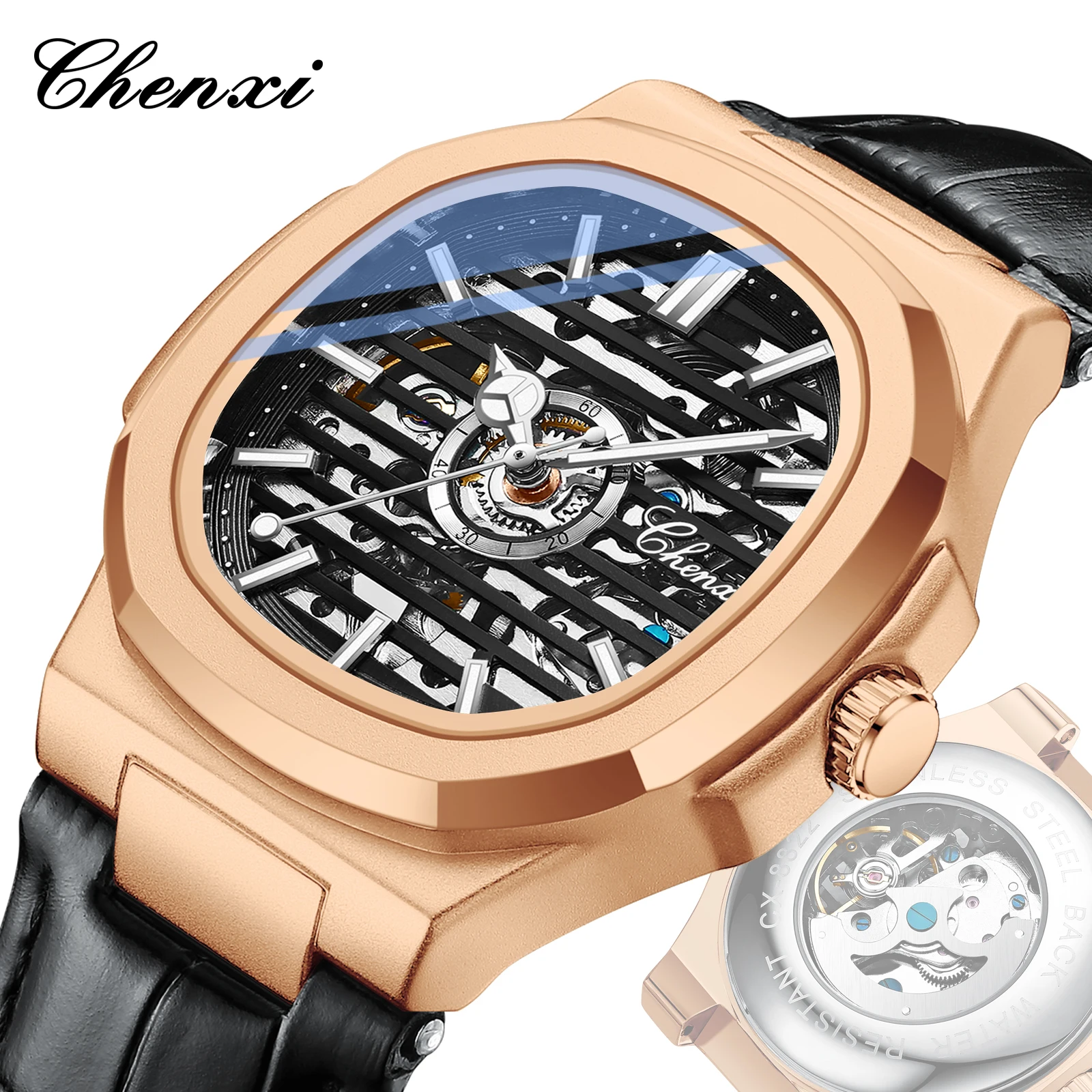 CHENXI 8822 Men's Watch - Luxury Mechanical with Leather Band