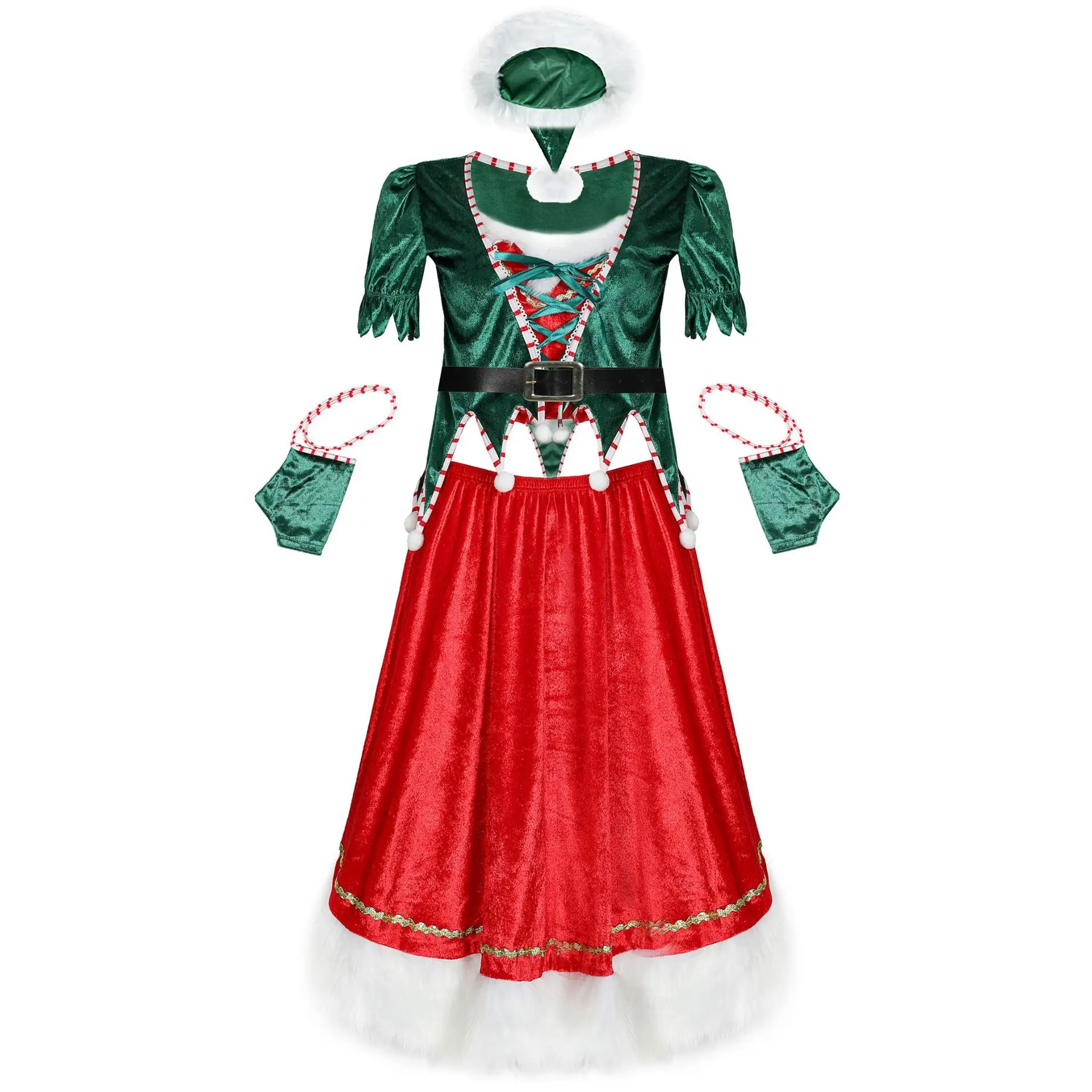 Sexy Deluxe Ladies Velvet Christmas Dress - Mrs Claus