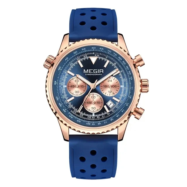 MEGIR 2236 Silicone Band Men's Quartz Watch Fashion Waterproof