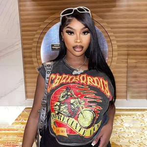 Women's Clothing Trends 2023 Women's Top Sexy Print Sleeveless T-shirt Y2K