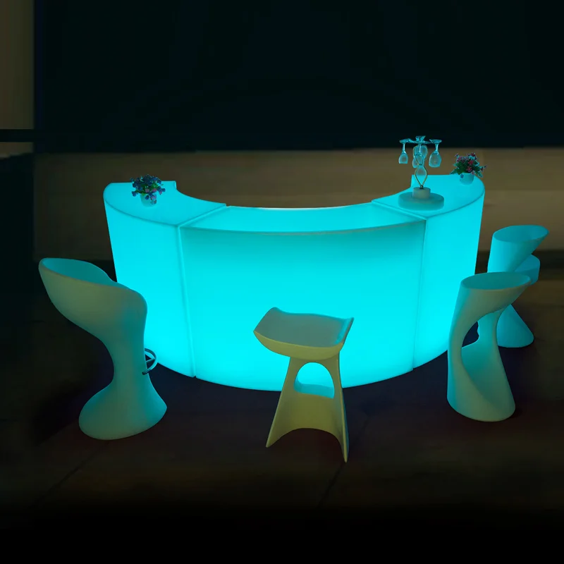 Wedding Large Outdoor Led Color Change Illuminated Glow Buffet Counter ...