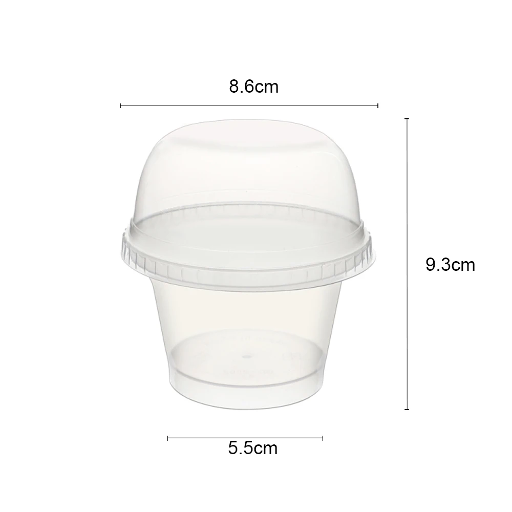 160ml 5.5oz transparent ice cream mousse plastic dessert cups with dome lids for wedding dessert decoration