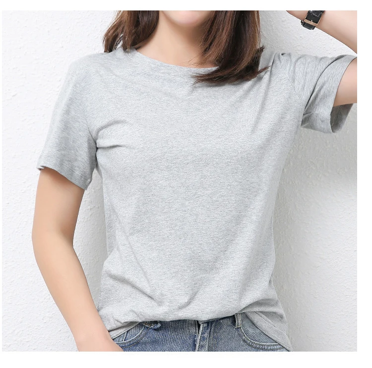 95 Cotton 5 Spandex Plain Women Crew Neck Tshirt For Printing Buy