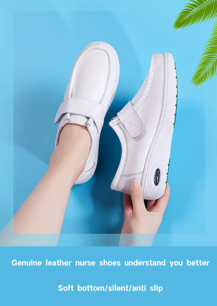 Hot Sale Nurse Shoes for Women Nursing Hospital White Shoes Comfort Breathable Soft Bottom Flat Anti-slip Safety Work Shoes
