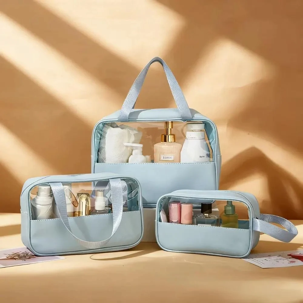 product new style transparent toiletry cosmetic bag women portable travel cosmetic storage makeup brush bag large capacity wash bag-8