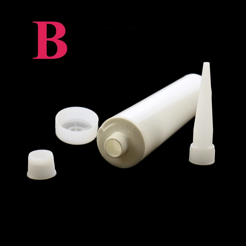 135ml 300ml Empty Glass Glue Caulking Tube Plastic Sealant Cartridge Silicone Tube With Sharp