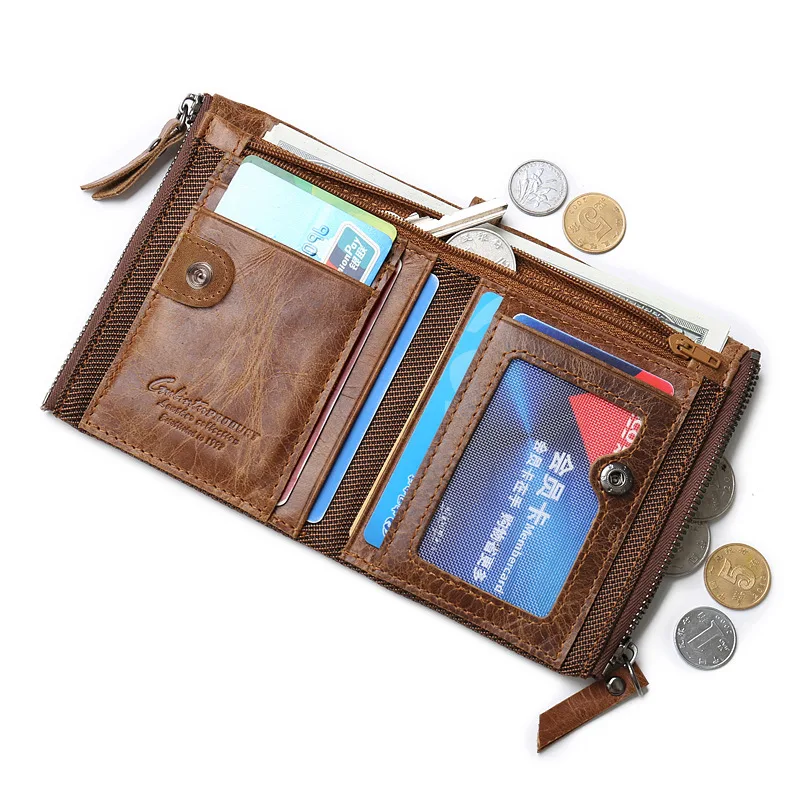 Genuine Leather Men Wallets Brand Designer Wallets With Coin