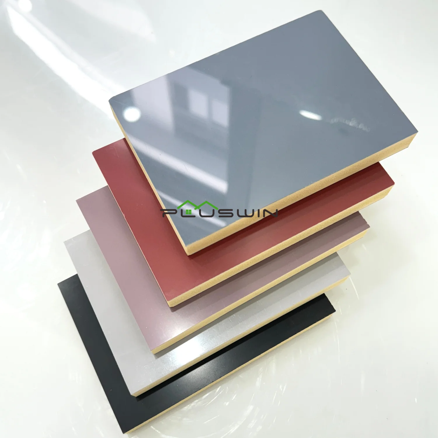 3 Layers WPC Co-Extruded Glossy Foam Panel WPC Bamboo Board for Indoor Use