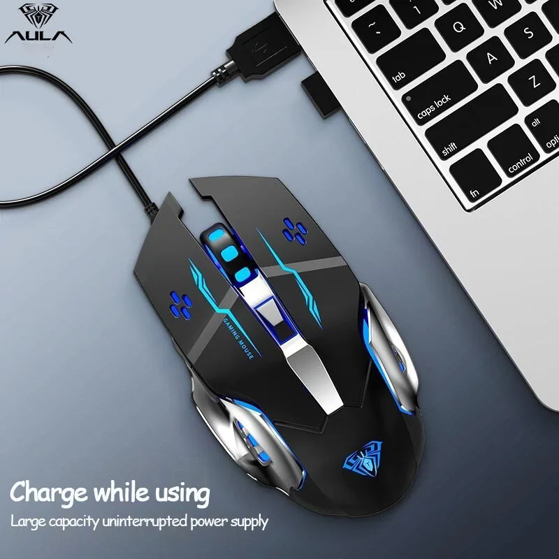 AULA SC100 Wireless Game Luminous Charging Mouse Notebook Desktop Computer Mechanical Mouse