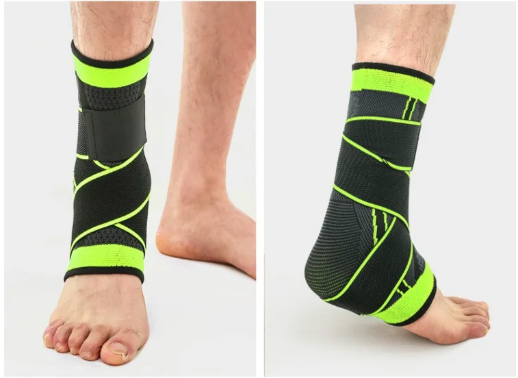Спортивный фиксатор голеностопа Компрессионный Ремень рукава поддержка 3D эластичная повязка защитное снаряжение для ног тренажерный зал