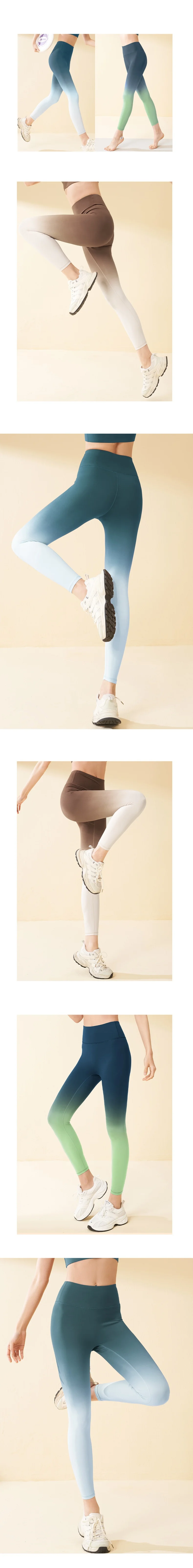 sports yoga pants leggings suppliers conjunto de yoga Gradient hanging dye tight yoga pants High Waist Comfortable Fitness details