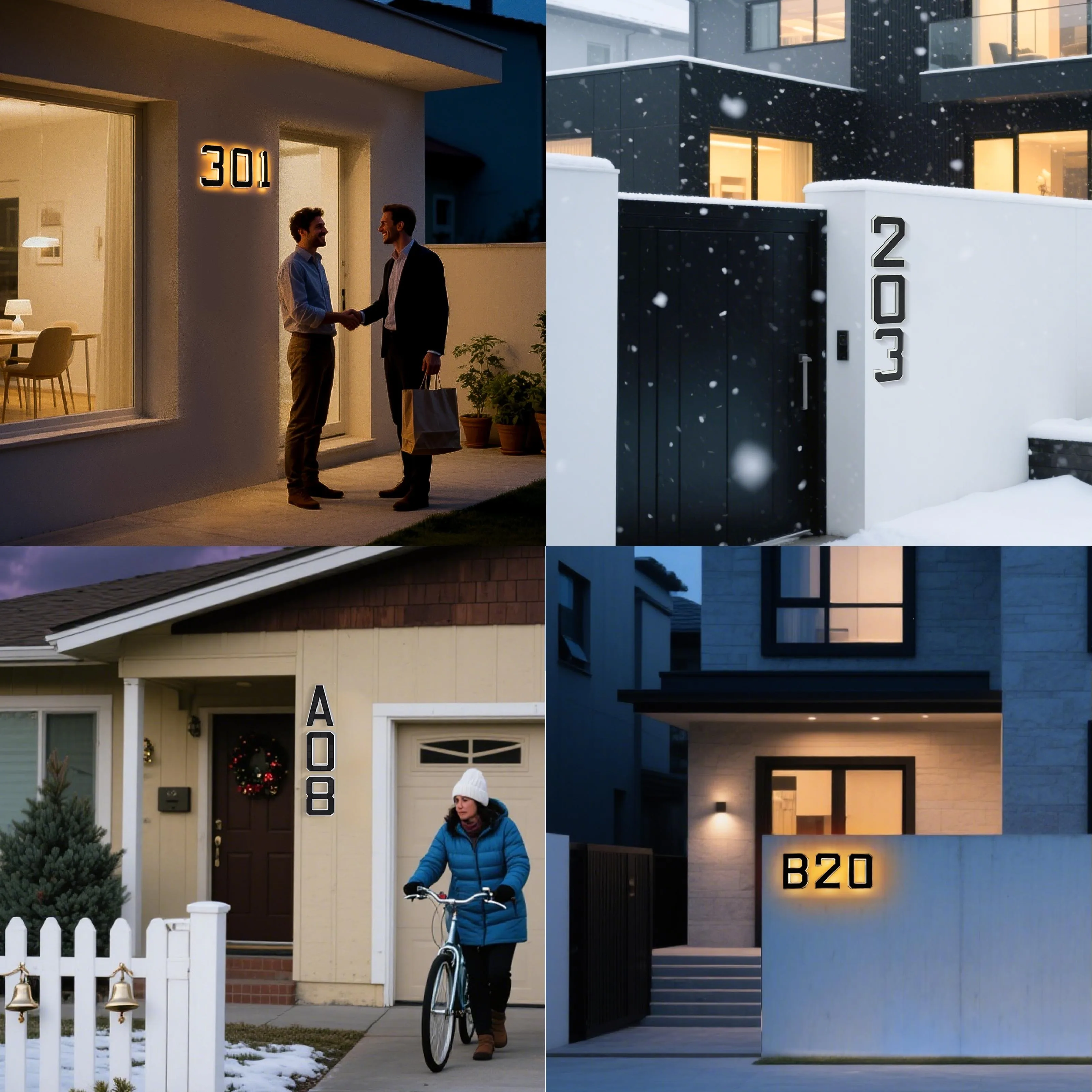 Waterproof LED Solar Address Number Sign
