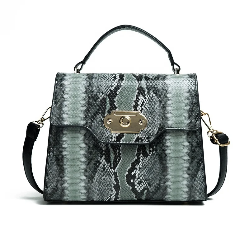 European Fashion Designer Handbag Snake Pattern Tote Crossbody Bag Women