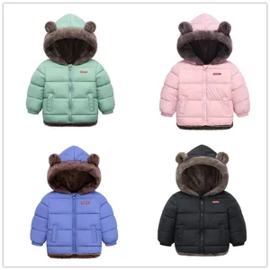 Customized Winter Children's Long Sleeved Wool Cotton Jacket Children's Down Warm Jacket Male Baby Hoodie Clothes for Kids