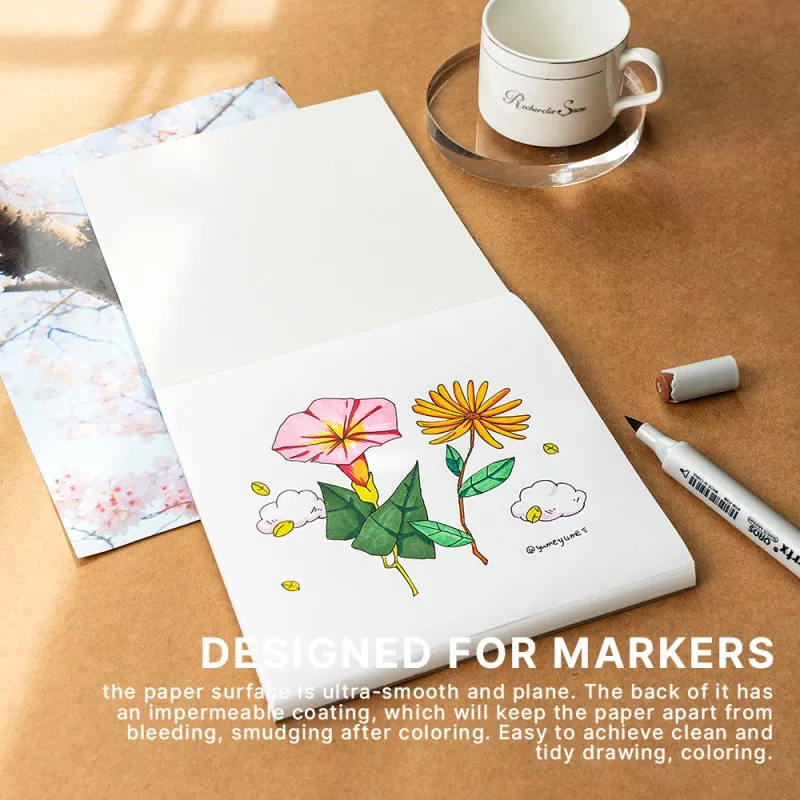 Arrtx Marker Paper Pad 56 Sheets Sketchbook Designed for Alcohol