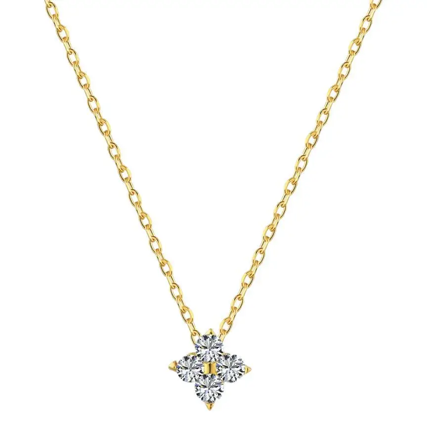 Luxury 925 Silver Gold Vermeil Zirconia Necklace