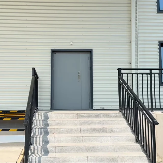 High Quality Modern Entry Steel Doors Single Double Leaf Fire Resistance Finished Tailor-Made Sizes for Projects for UL