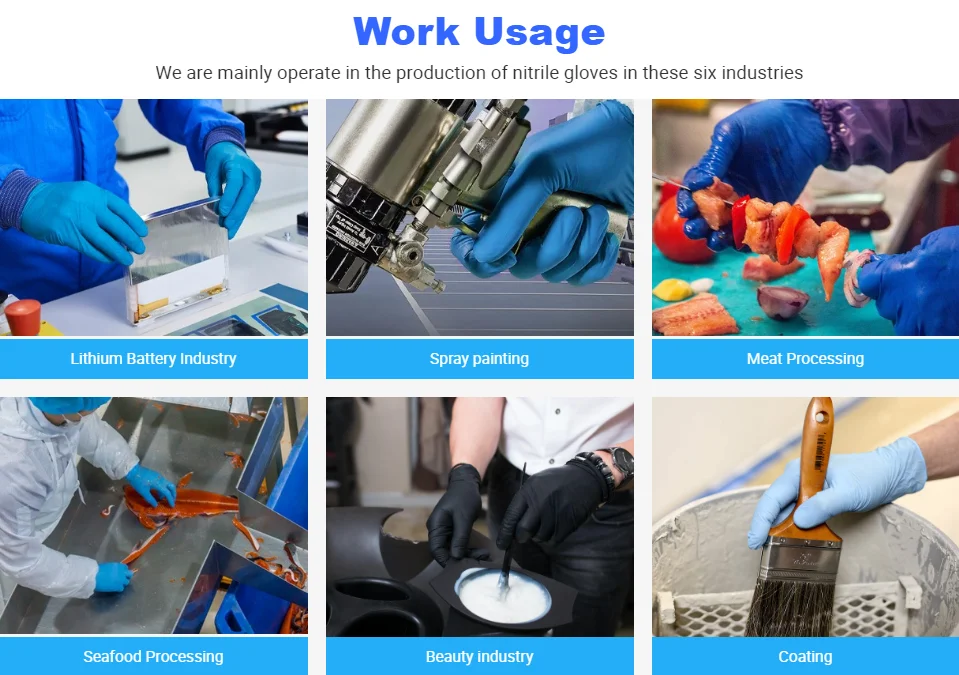 Nitrile Gloves Medium Disposable Blue Food Safety Rubber Nitrile Gloves