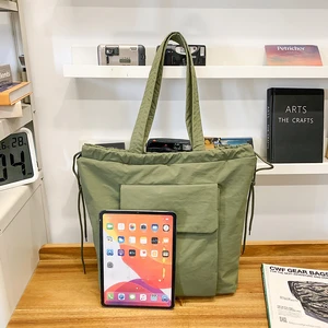 Custom Logo Simple Large Capacity Women Beach Tote Yoga Mat Shoulder Bag Lightweight Travel Sport Tote Bag