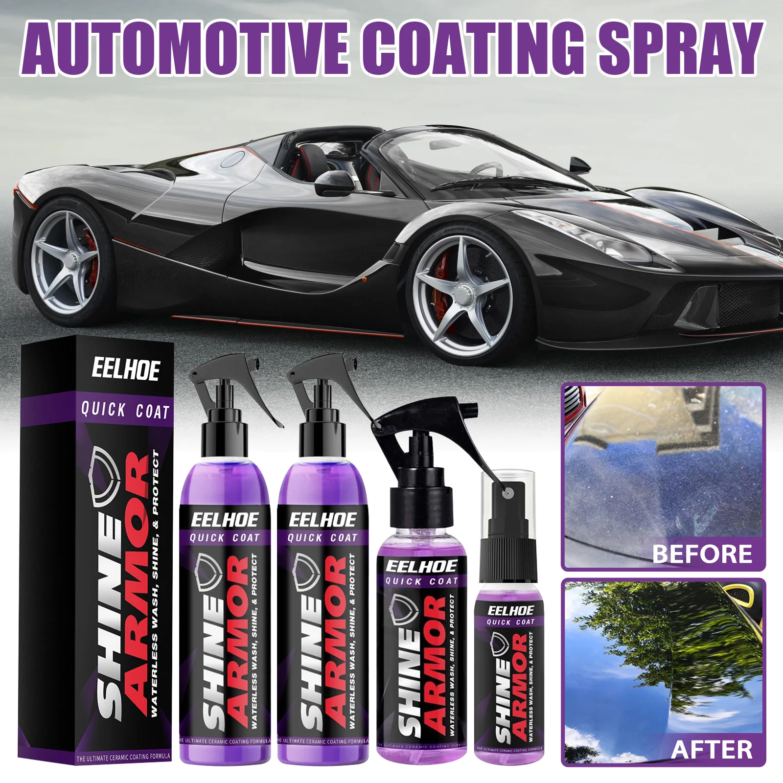 30/100ML 3 in1 High Protection Quick Car Coat Ceramic Coating Spray  Hydrophobic