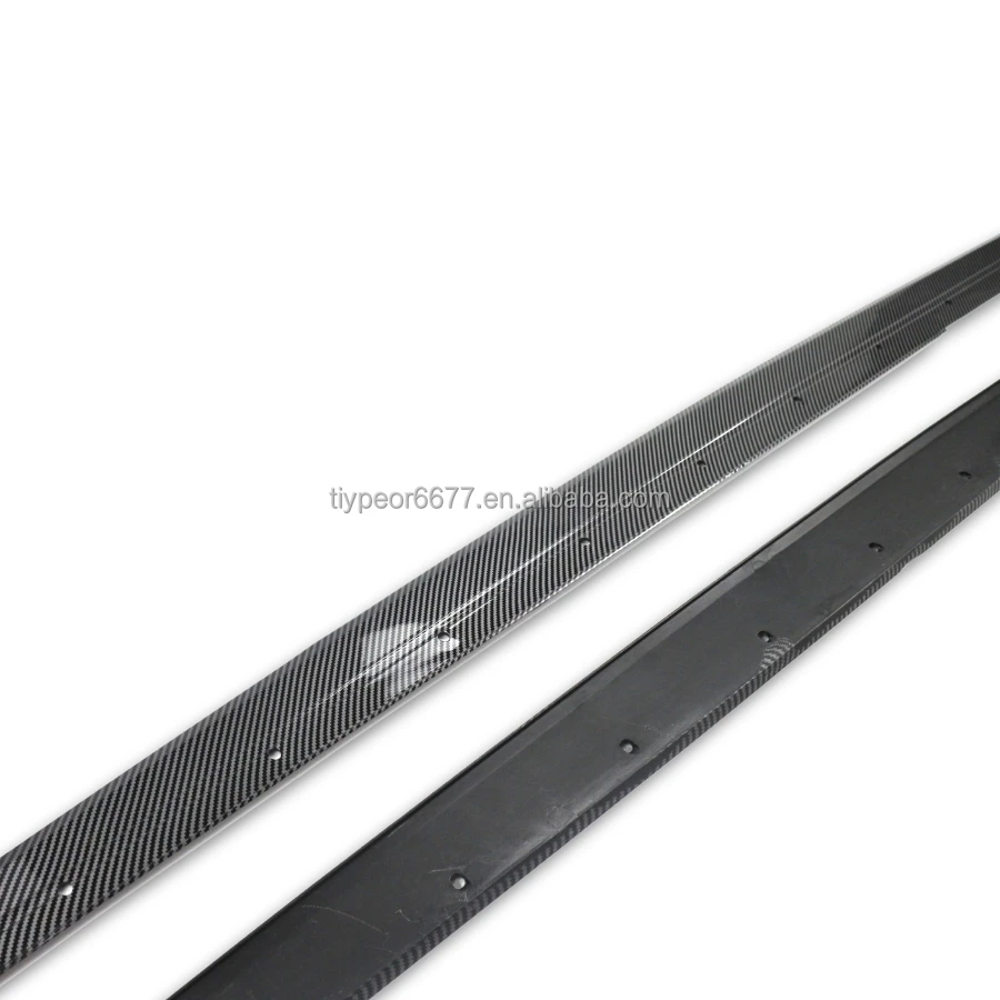 product tiypeor car side skirts extension lip carbon look upper bumper side skirt trim for bmw 3 series f30 2012   2018 side splitter-5