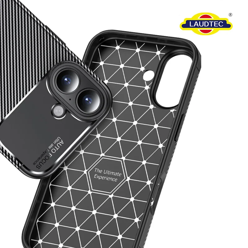 Carbon Fiber Texture Phone Case Matte Honeycomb Heat Dissipation TPU Shockproof Cover for iPhone 18 17 Pro Max