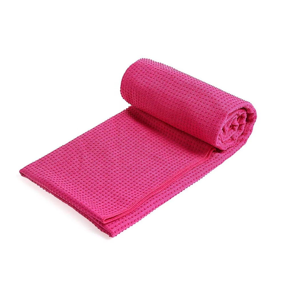 Towel de Microfibra para Yoga com Silicone Antiderrapante Absorção de Suor Toalha Esportiva Portátil Toalha para Ioga Quente