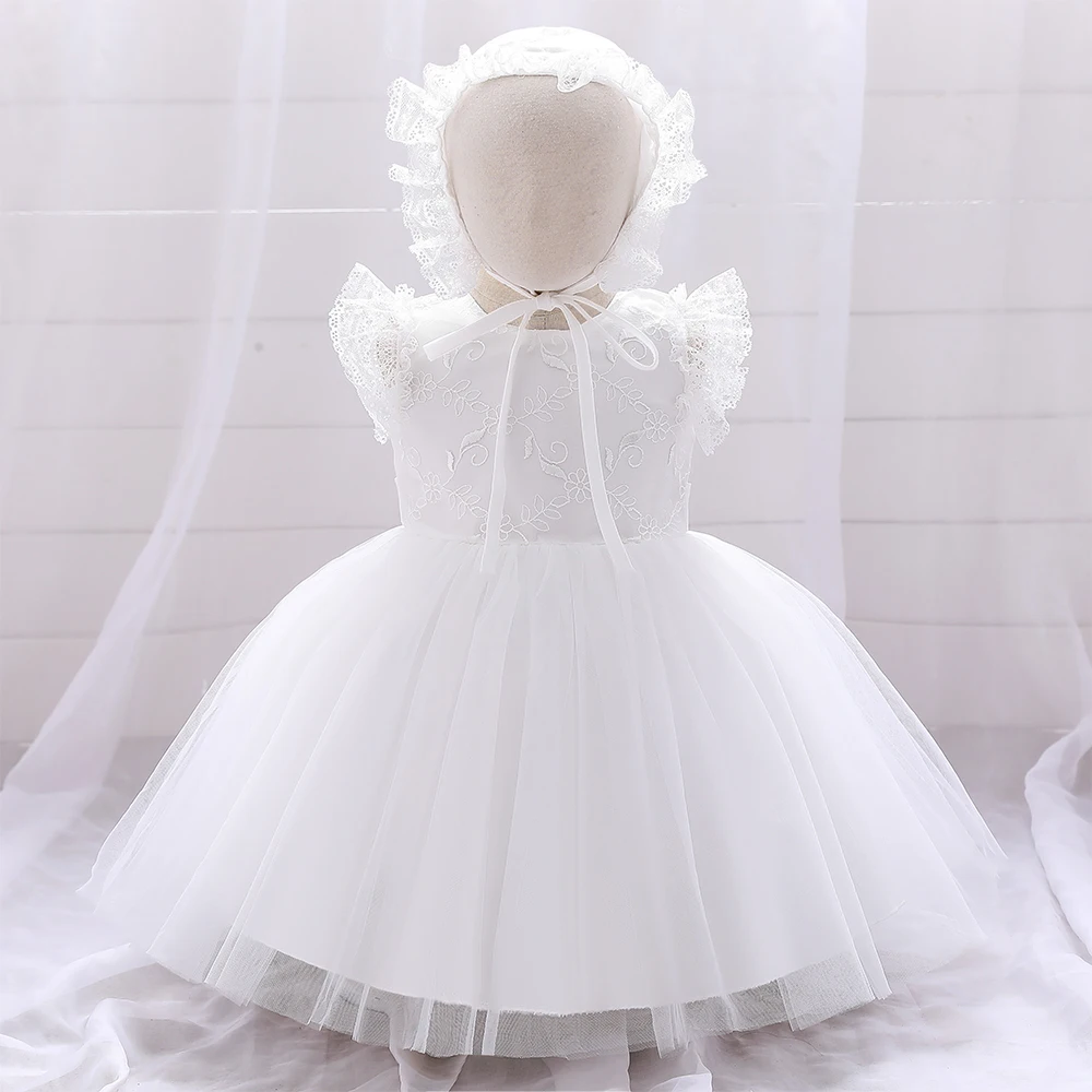 Wholesale Vestido de blanco para niñas pequeñas, vestido de bautismo de 1 año, L1956XZ