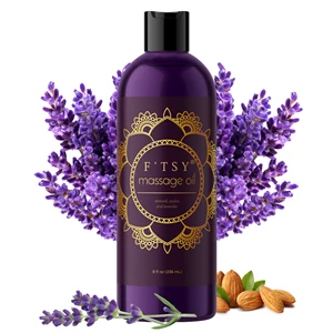 Customized Label Vegan Lavender Therapy Massage Oil Full Body Relaxing Gliding Formula Sweet Almond Oil for Couples
