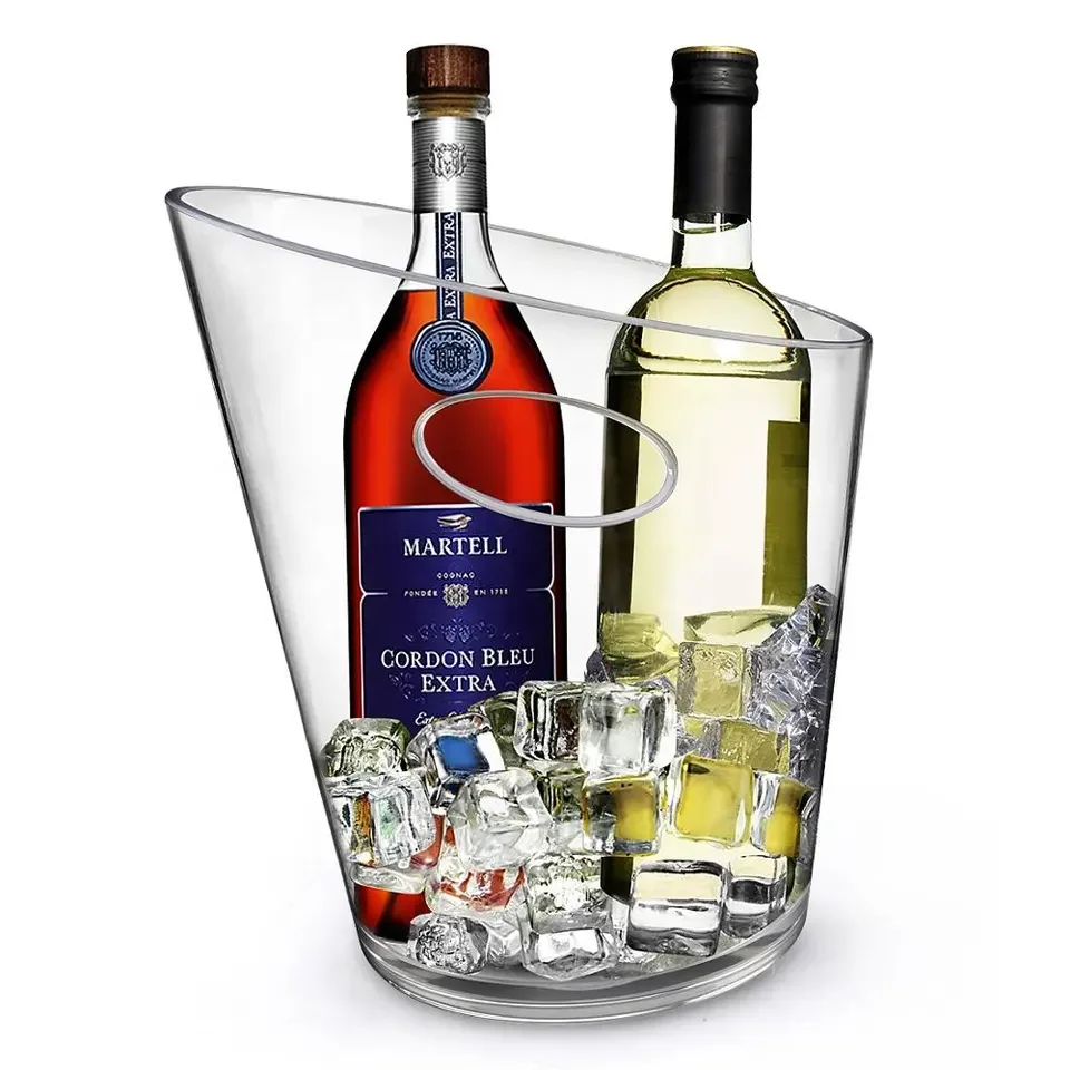 New Design 6.5l Clear Plastic Wine Cooler Bucket Champagne Ice Bucket