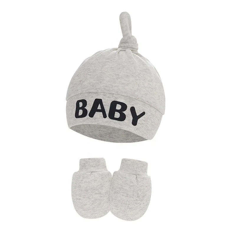 Conjunto de gorro de algodón para recién nacido gorro anudado para bebé 