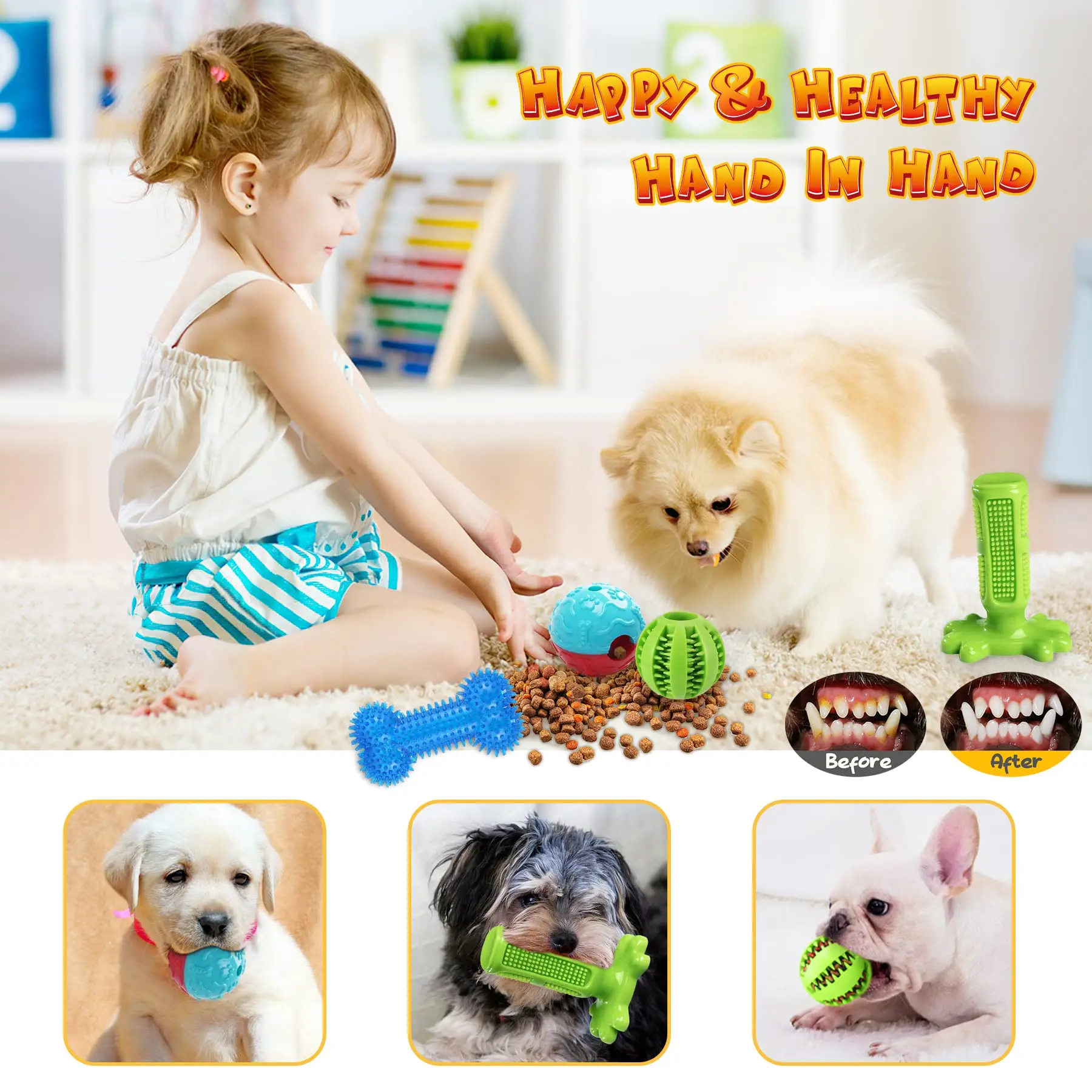 Ailvor Dog Toys Puppy Toys 8 Weeks Small Dog,5 Pcs Puppy Chew