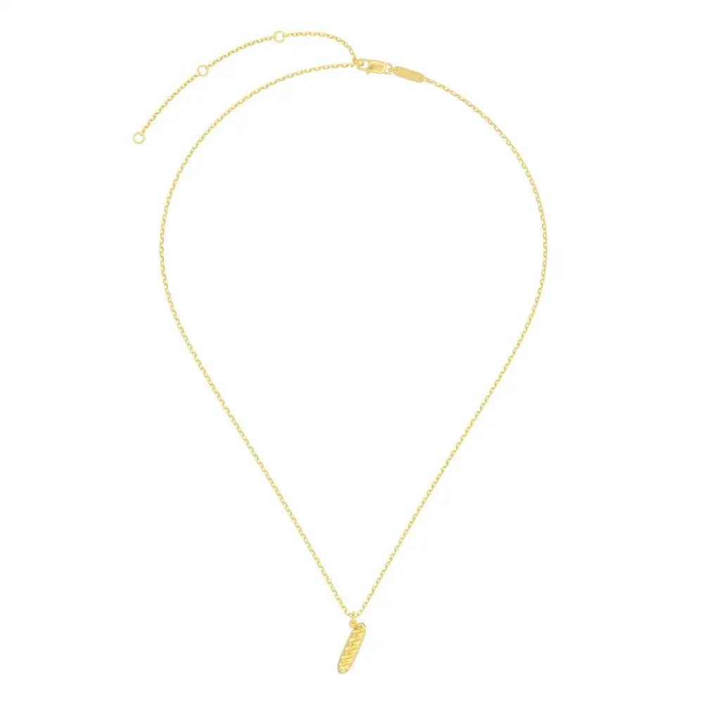 KAKODIY Fashion 925 Sterling Silver Fine Jewelry for Women 14K Gold Plated Pendant Loaf Shape Necklace detail 1