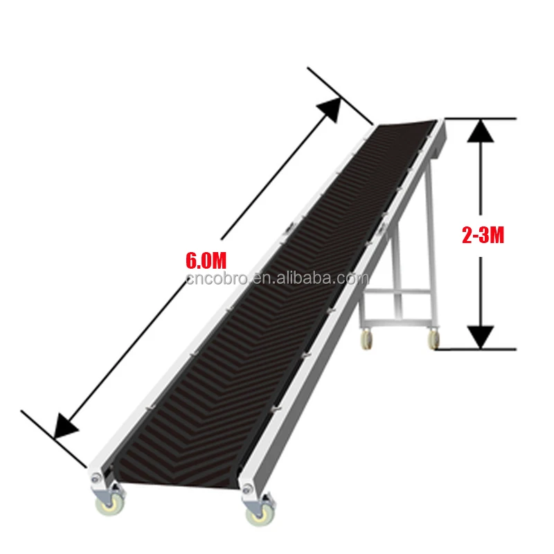 Food Shop Applicable Rubber Belt Stairs Climbing Incline Conveyors