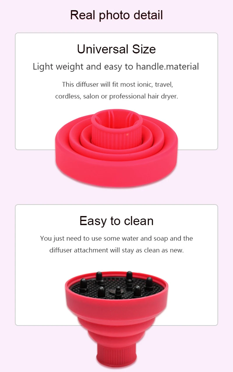 Portable Blow Dryers Silicone Collapsible Hair Dryer Diffuser for Salon